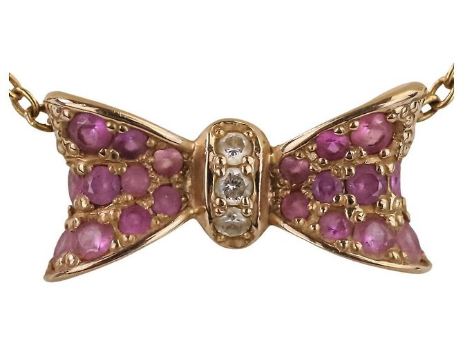 Autre Marque Ponte Vecchio Halskette Rosa Saphir Diamant Au750 - Ansicht 2
