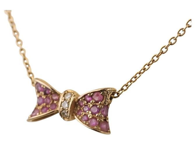 Autre Marque Ponte Vecchio Halskette Rosa Saphir Diamant Au750 - Ansicht 3