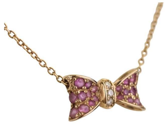 Autre Marque Ponte Vecchio Halskette Rosa Saphir Diamant Au750 - Ansicht 4