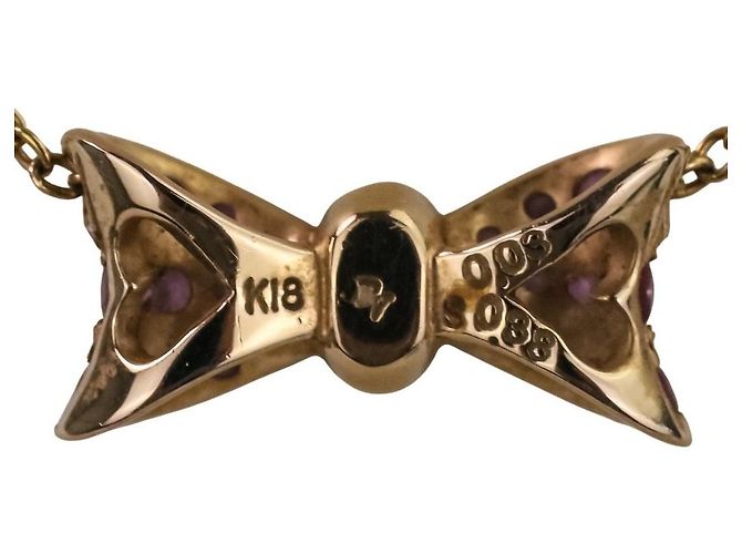 Autre Marque Ponte Vecchio Halskette Rosa Saphir Diamant Au750 - Ansicht 9