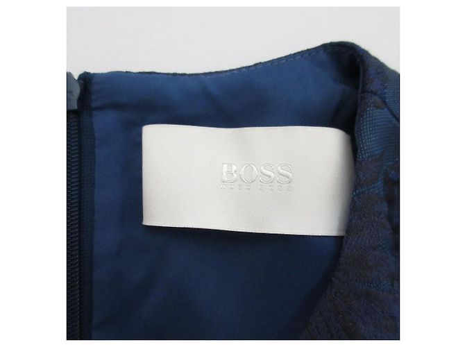 Hugo Boss Kleid aus Jacquard mit Blattmuster - Ansicht 8