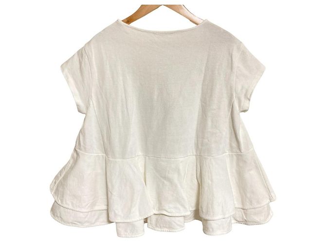Autre Marque T-shirt in cotone a balze e peplum a maniche corte yori - vista 2