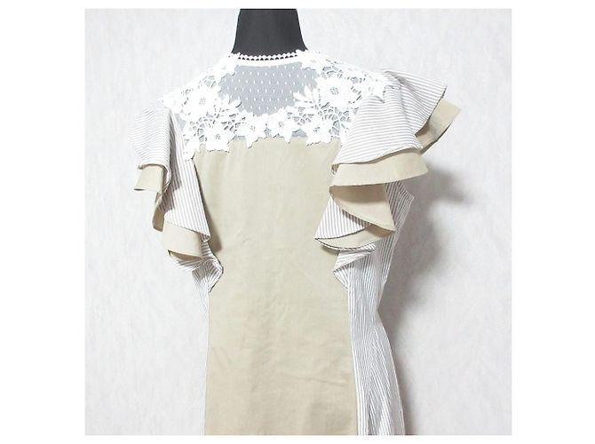 Autre Marque Vestido de mezcla de encaje Isomaterial FURFUR - vista 5