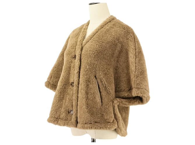Max Mara FIORIRE4 Teddy Bear Wool Cape Coat - vista 2
