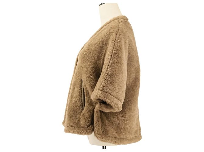 Max Mara FIORIRE4 Teddy Bear Wool Cape Coat - vista 3