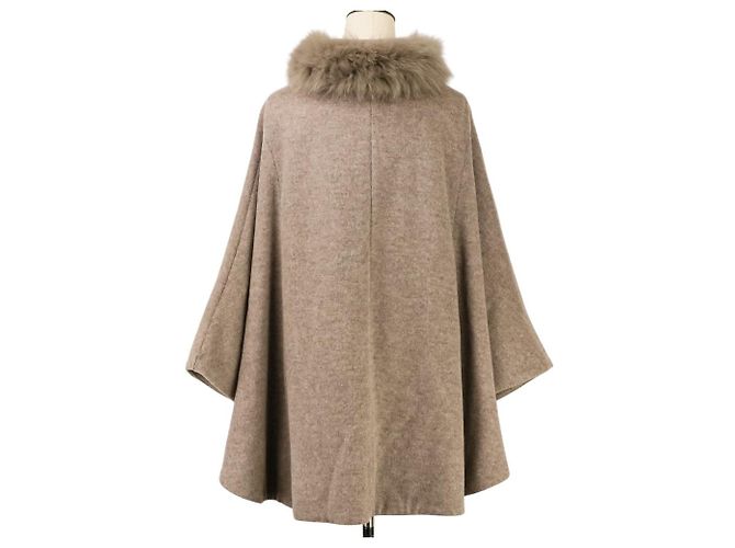 Autre Marque La MODE Fox Fur Wool Poncho Coat - view 5