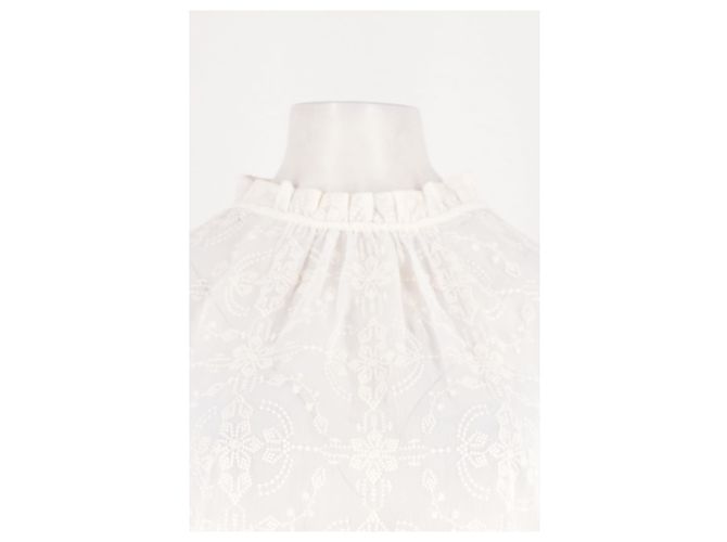 Blusa SéZane Blanca con Estampado Floral y Encaje - vista 2