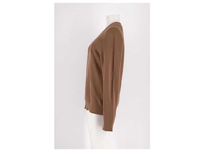 Maglione Eric Bompard in lana marrone girocollo - vista 4