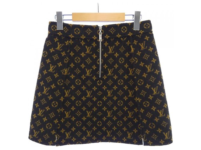 Saia Louis Vuitton preta de tecido - vista 2