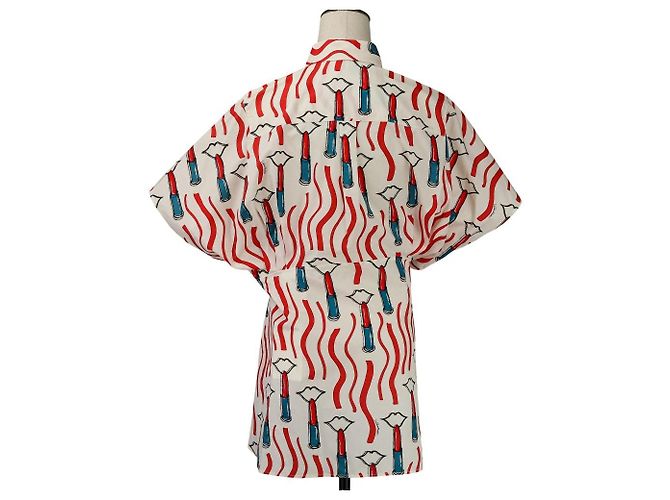 Blusa poncho de seda con estampado de labios Valentino - vista 4
