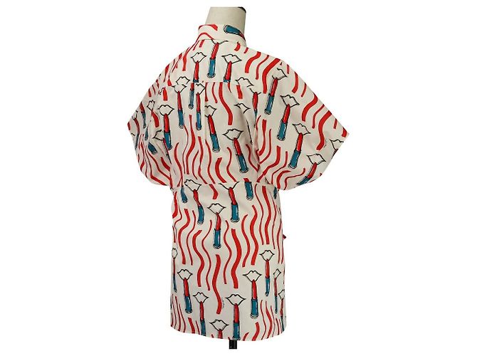 Blusa poncho de seda con estampado de labios Valentino - vista 5