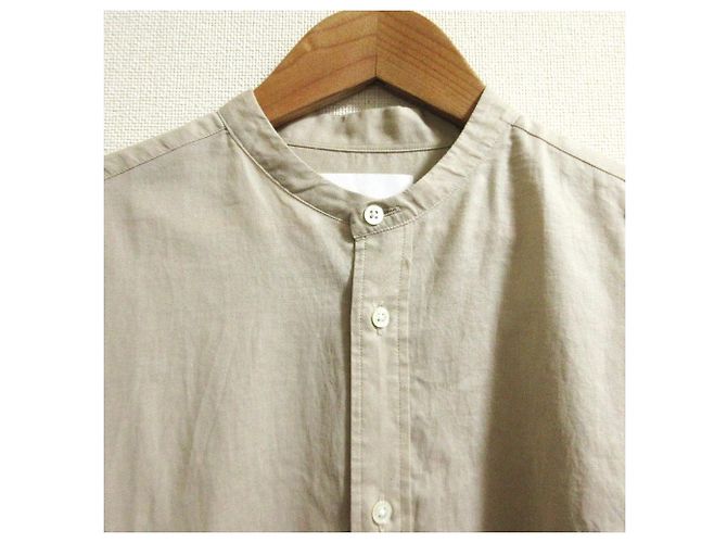 Autre Marque Camicia Graphpaper Silicon Lawn con collo alla coreana e coulisse - vista 6
