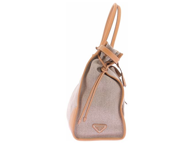 Tote Prada Sac cabas Bonnie en lin et cuir - vue 4