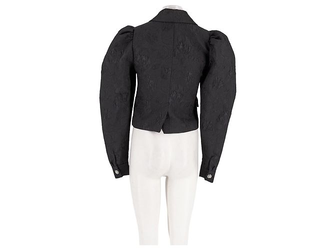 Autre Marque Giacca corta nera CUSTOMMADE con fantasia floreale - vista 2