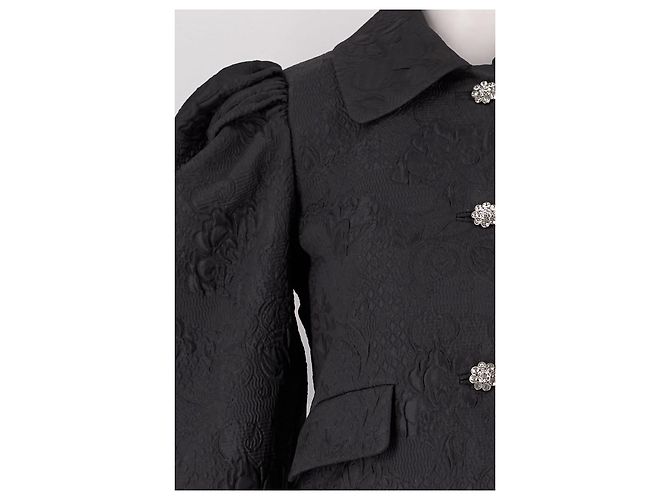 Autre Marque Giacca corta nera CUSTOMMADE con fantasia floreale - vista 4