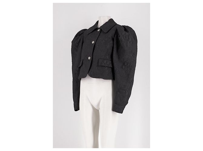 Autre Marque Giacca corta nera CUSTOMMADE con fantasia floreale - vista 5