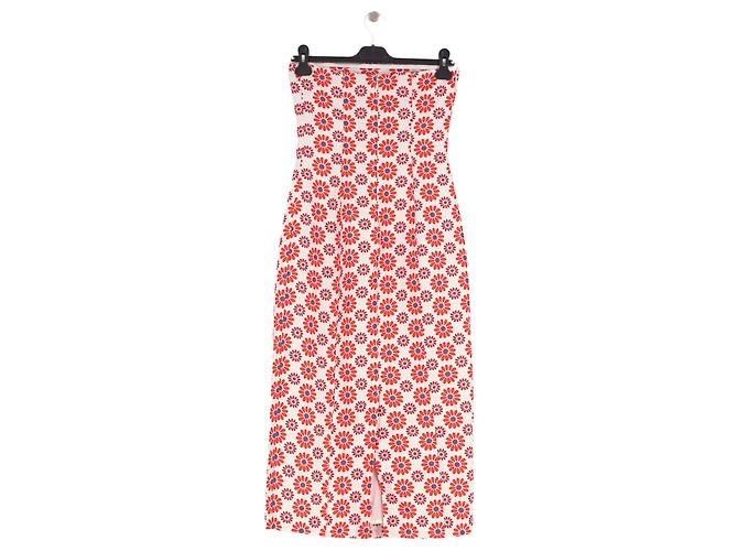 Autre Marque Vestido de lino blanco estampado - vista 2