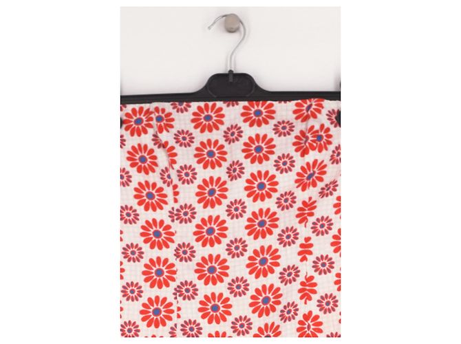 Autre Marque Vestido de lino blanco estampado - vista 3