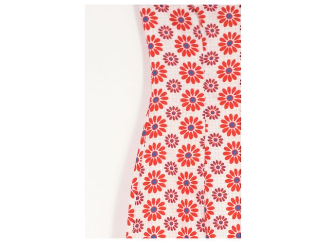 Autre Marque Vestido de lino blanco estampado - vista 4