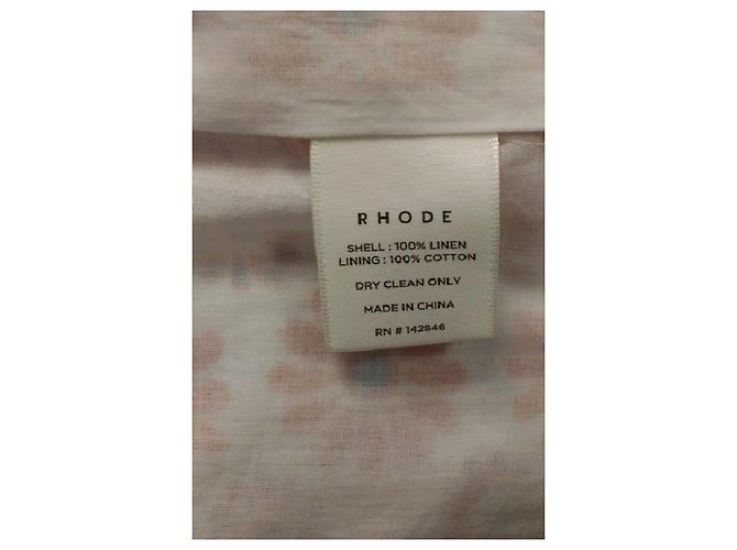 Autre Marque Vestido de lino blanco estampado - vista 6