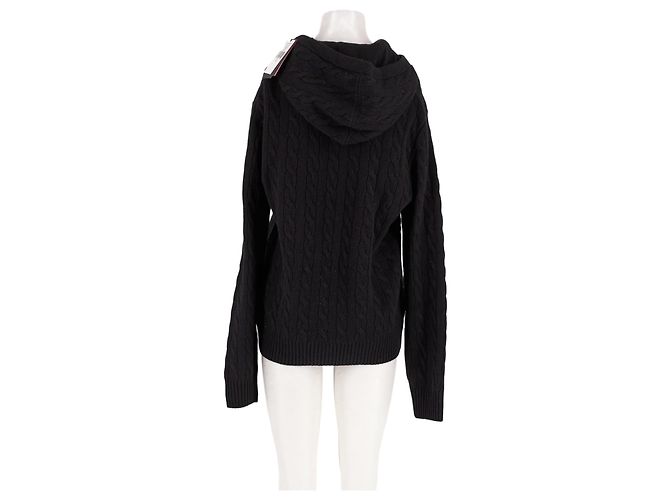 Ralph Lauren Schwarzer Woll-Hoodie mit rosa Logo - Ansicht 6