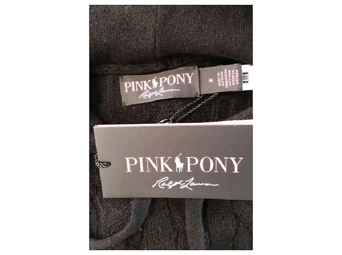 Ralph Lauren Schwarzer Woll-Hoodie mit rosa Logo - Ansicht 7