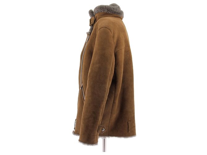 Acne Brauner Lammfellmantel - Ansicht 4