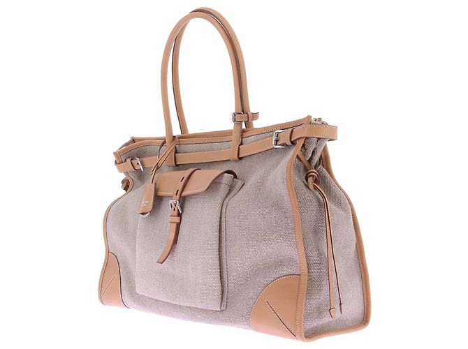 Prada Bolso tote Bonnie de lino y cuero - vista 2