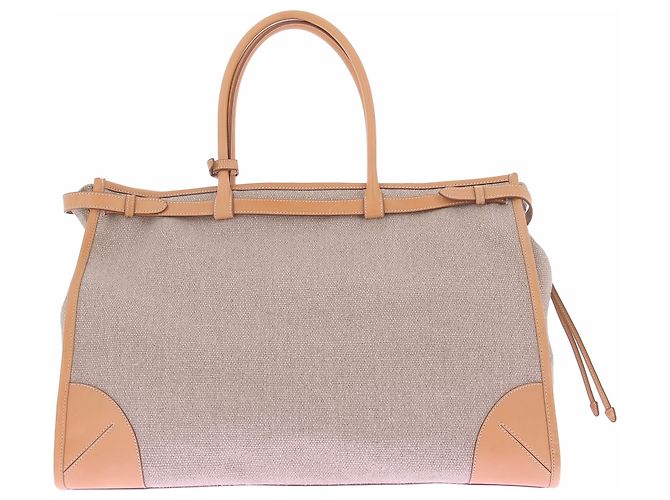Prada Bolso tote Bonnie de lino y cuero - vista 3