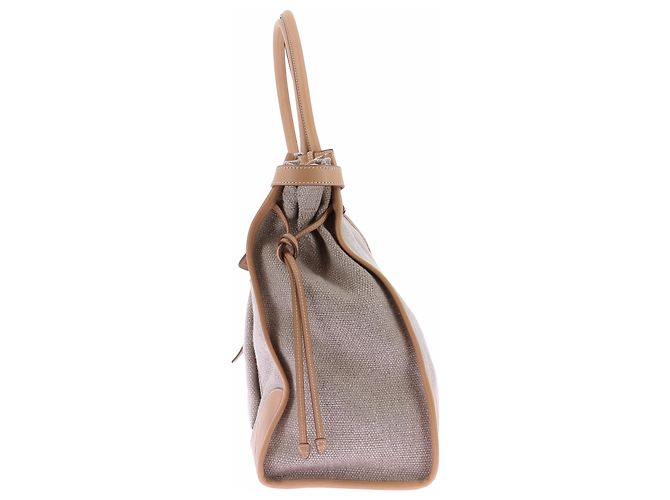 Prada Bolso tote Bonnie de lino y cuero - vista 5
