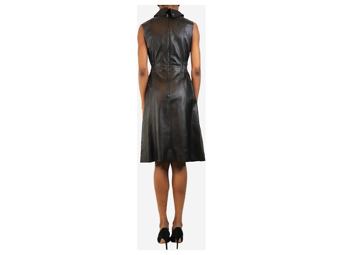 Acne Schwarzes ärmelloses Lederkleid - Größe UK 8 - Ansicht 2