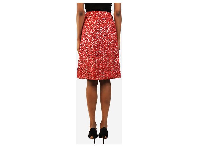 Marni Falda de boucle roja y plateada - size UK 6 - vista 3