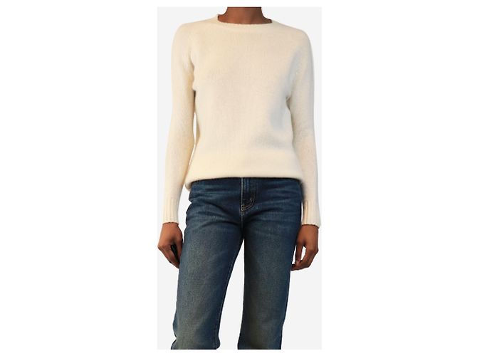 Joseph Pull col rond en cachemire crème - taille XXS - vue 3