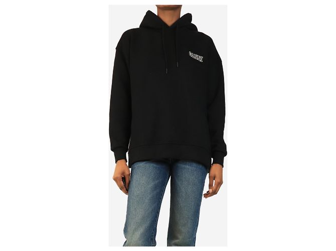 Ganni Sudadera con capucha bordada negra - size XS - vista 3