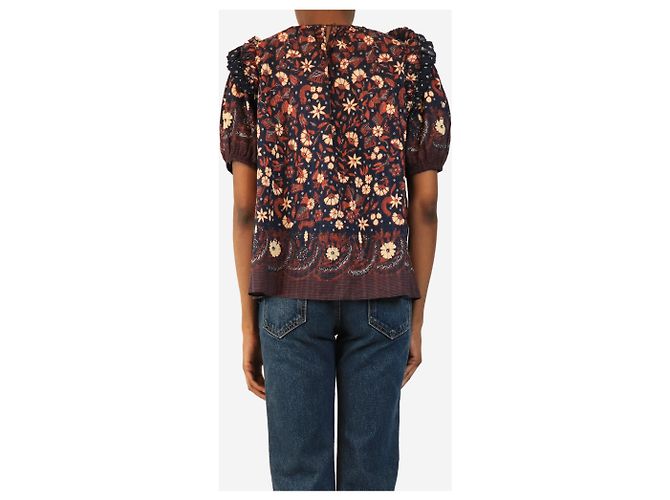 Ulla Johnson Top com estampado floral azul marinho - size UK 6 - vista 2