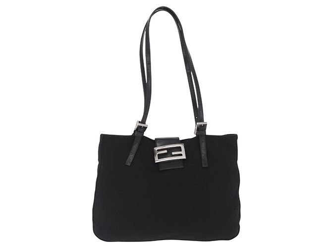 FENDI Mamma Baguette Tote Bag Schwarz Silber - Ansicht 13