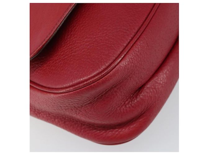Borsa a tracolla Salvatore Ferragamo Gancini in pelle rossa e oro - vista 14