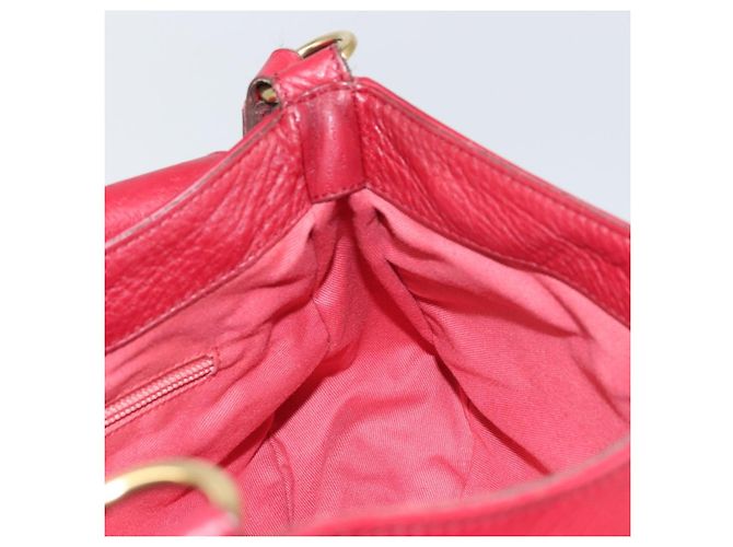 Borsa a tracolla Salvatore Ferragamo Gancini in pelle rossa e oro - vista 18