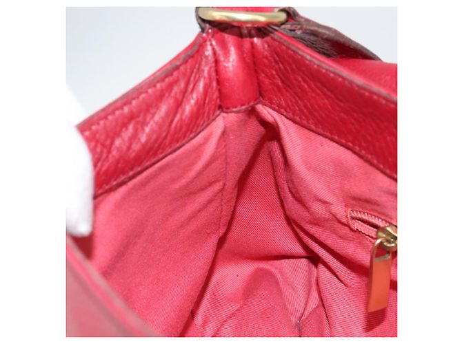 Borsa a tracolla Salvatore Ferragamo Gancini in pelle rossa e oro - vista 19