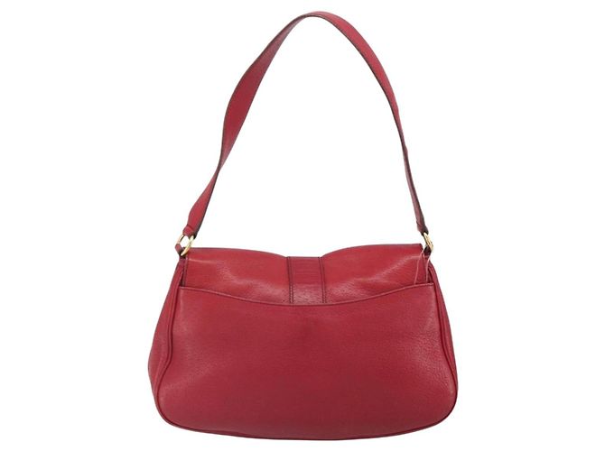 Borsa a tracolla Salvatore Ferragamo Gancini in pelle rossa e oro - vista 2