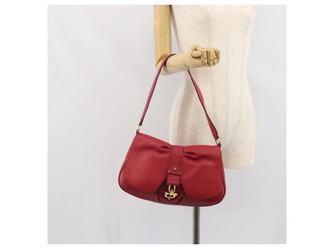 Borsa a tracolla Salvatore Ferragamo Gancini in pelle rossa e oro - vista 22
