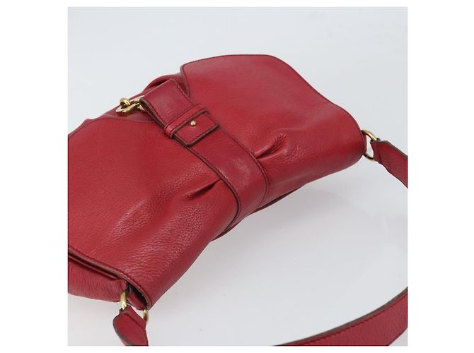 Borsa a tracolla Salvatore Ferragamo Gancini in pelle rossa e oro - vista 6