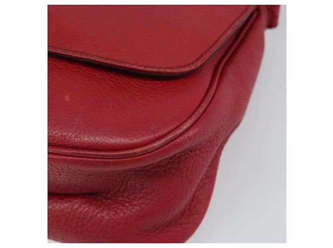 Borsa a tracolla Salvatore Ferragamo Gancini in pelle rossa e oro - vista 9