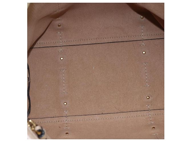 Borsa Tote Salvatore Ferragamo Vala in pelle beige e oro - vista 11