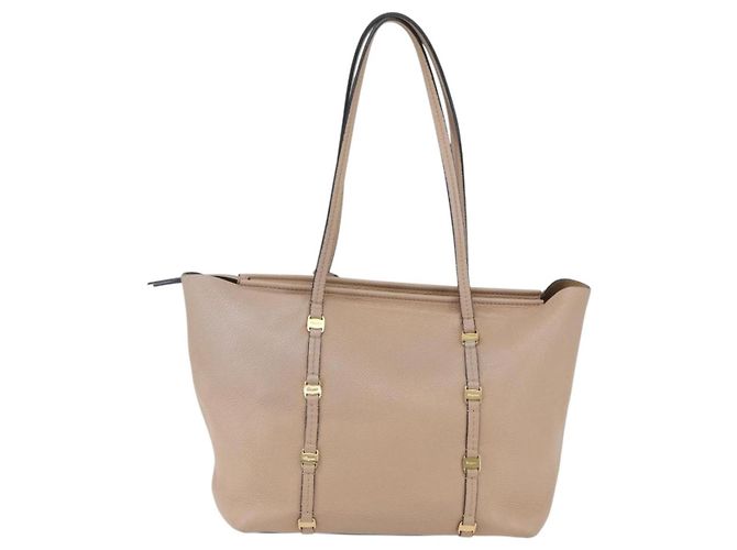 Borsa Tote Salvatore Ferragamo Vala in pelle beige e oro - vista 2