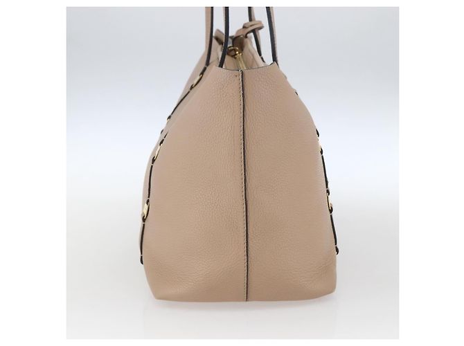 Borsa Tote Salvatore Ferragamo Vala in pelle beige e oro - vista 4