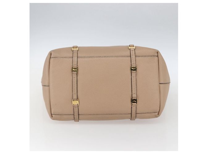 Borsa Tote Salvatore Ferragamo Vala in pelle beige e oro - vista 5