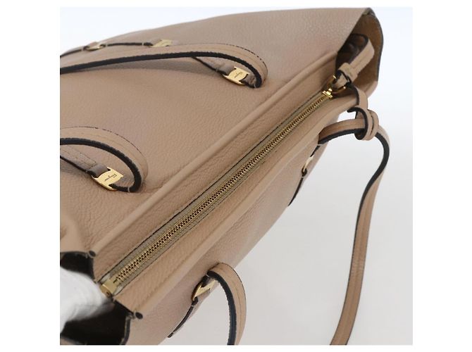 Borsa Tote Salvatore Ferragamo Vala in pelle beige e oro - vista 6
