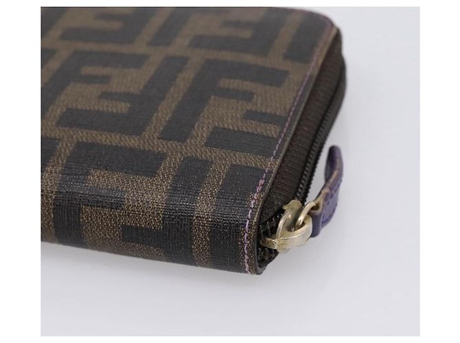 Portafoglio lungo FENDI Zucca Canvas PVC Nero Marrone - vista 15