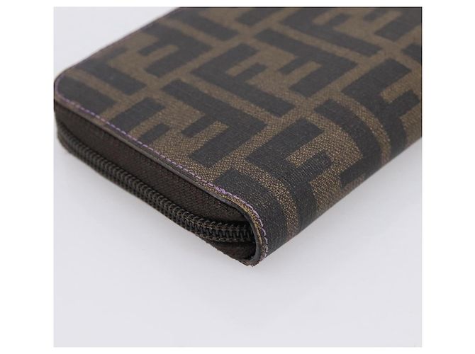 Portafoglio lungo FENDI Zucca Canvas PVC Nero Marrone - vista 16